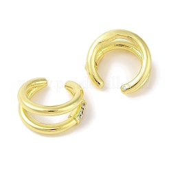 Brass Micro Pave Clear Cubic Zirconia Cuff Earrings for Women&nbsp;EJEW-I305-08G
