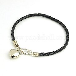 PU Leather Braided Charm Bracelets&nbsp;BJEW-JB00785-09