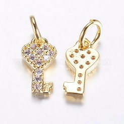 Long-Lasting Plated Brass Micro Pave Cubic Zirconia Charms&nbsp;X-ZIRC-F069-48G