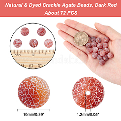 ARRICRAF Natural & Dyed Crackle Agate Beads Strands&nbsp;G-AR0003-41C-10mm