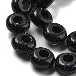 Synthetic Blue Goldstone Beads Strands&nbsp;G-P536-A18-01