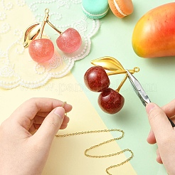 2Pcs 2 Colors Cherry Transparent Resin Pendnats&nbsp;RESI-CJ0004-59