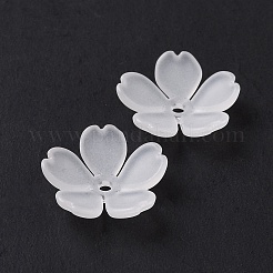 5-Petal Transparent Acrylic Bead Caps&nbsp;OACR-A017-13