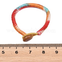 Handwoven Gradient Braided Polyester Cord Pendant Decorations&nbsp;HJEW-F026-01B
