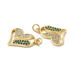Brass Micro Pave Cubic Zirconia Pendants&nbsp;KK-E068-VB129