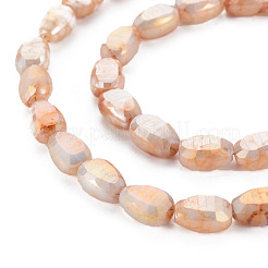 Opaque Baking Paint Crackle Glass Beads Strands&nbsp;EGLA-S174-21E