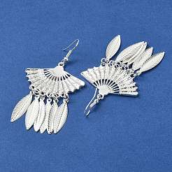 Silver Alloy Chandelier Earrings&nbsp;EJEW-D092-02A-S