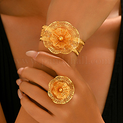Luxury Iron Bridal 3D Flower Bangles & Rings for Women&nbsp;HI9521