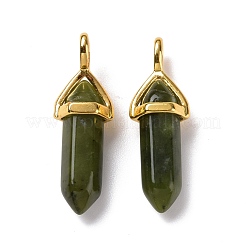 Natural Green Chinese Southern Jade Pointed Pendants&nbsp;G-K329-59G
