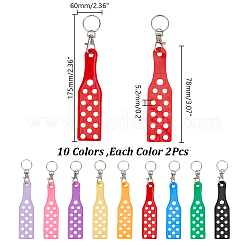 20Pcs 10 Colors Iron PVC Keychains&nbsp;KEYC-AR0001-40