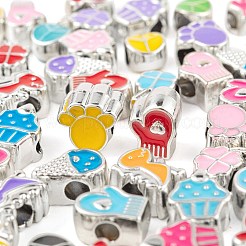 70Pcs 7 Style UV Plating Acrylic European Beads&nbsp;OACR-LS0001-03