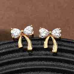 Brass Micro Pave Cubic Zirconia Stud Earrings&nbsp;KK-CBA8EB2-12G