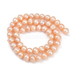 Natural Cultured Freshwater Pearl Beads Strands&nbsp;PEAR-I007-07X-09B