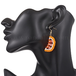 304 Stainless Steel Orange Dangle Earrings&nbsp;EJEW-MZ00653