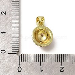 Brass Micro Pave Clear Cubic Zirconia Enamel Pendants&nbsp;KK-M297-05G