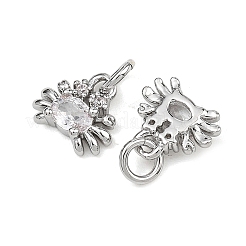 SHEGRACE Brass Clear Cubic Zirconia Charms&nbsp;XGRQ2O468-416P