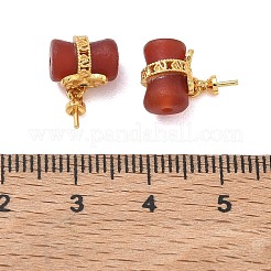 Natural Red Agate Cup Peg Bails&nbsp;GG-D002-07G