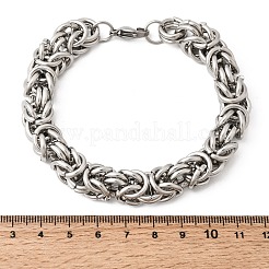 201 Stainless Steel Byzantine Chains Chain Bracelets for Women Men&nbsp;STAS-T077-18P