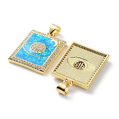 Rack Plating Brass Micro Pave Cubic Zirconia Eye Pendants&nbsp;KK-C041-19G