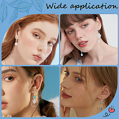 100Pcs 2 Colors 316L Surgical Stainless Steel Leverback Earring Findings&nbsp;STAS-BBC0010-92