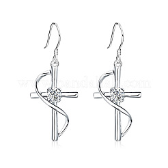 Cross Alloy & Crystal Rhinestone Dangle Earrings&nbsp;WG08149-01