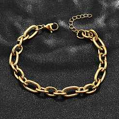 304 Stainless Steel Figaro Chains Bracelets for Men Women&nbsp;BJEW-R021-07G