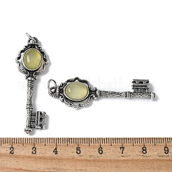 Key Brass Gemstone Big Pendants&nbsp;KK-D361-01AS