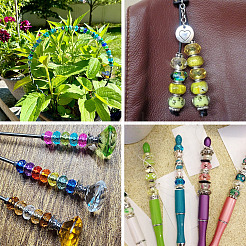 68Pcs 17 Colors Transparent Glass European Beads&nbsp;GPDL-SW0001-02