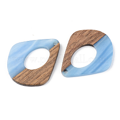 Opaque Resin & Walnut Wood Pendants&nbsp;RESI-S389-016A-C01