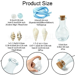 Ocean Beach Theme Glass & Shell Beads Wish Bottle DIY Making Kits&nbsp;DIY-FS0007-57