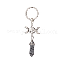 Double Terminated Pointed Bullet Gemstone Pendant Keychain&nbsp;KEYC-JKC00453