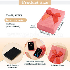 Rectangle Paper Jewelry Set Storage Gift Boxes with Bowknot&nbsp;CON-TAC0014-12D
