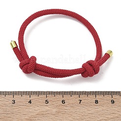 Adjustable Nylon Round Milan Cord Slider Bracelet Making&nbsp;FB-H001-01G-14