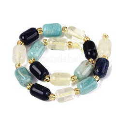 Natural Sodalite & Flower Amazonite & Lemon Quartz Beads Strands&nbsp;G-Q614-02A-03