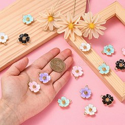 25Pcs 5 Colors Alloy Enamel Pendants&nbsp;ENAM-CJ0003-60