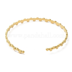 Ion Plating(IP) 304 Stainless Steel Flat Round Wrap Cuff Bangles for Women&nbsp;BJEW-L682-010G