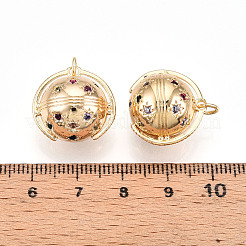 Brass Micro Pave Cubic Zirconia Pendants&nbsp;ZIRC-T016-15