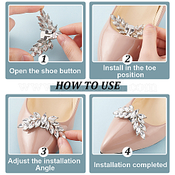 4Pcs 2 Colors Wing Alloy Rhinestone Shoe Decoration&nbsp;FIND-GO0002-27