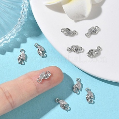 SHEGRACE Brass Micro Pave Clear Cubic Zirconia Connector Charms&nbsp;XGRQ3D318-509P