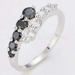 Simple Fashion Style Brass Cubic Zirconia Rings&nbsp;RJEW-EE0001-083P-G