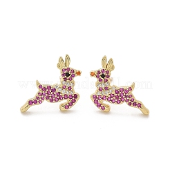 Brass Micro Pave Cubic Zirconia Stud Earrings&nbsp;EJEW-Q015-09G