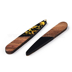 Opaque Resin & Walnut Wood Pendants&nbsp;RESI-N039-40