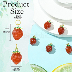 5Pcs Brass with Natural Agate Charms&nbsp;KK-CJ0003-17