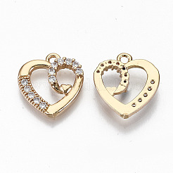 Brass Micro Pave Cubic Zirconia Pendants&nbsp;X-KK-S359-057-RS
