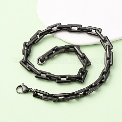 10MM 304 Stainless Steel Rectangle Cable Chain Necklaces&nbsp;NJEW-C099-02B