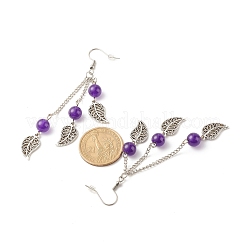 Natural Malaysia Jade Bead Dangle Earrings&nbsp;EJEW-JE04823-05
