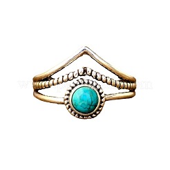 Alloy and Synthetic Turquoise Finger Rings&nbsp;FS-WG19095-05