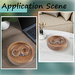 Wood Flat Round Jewely Display Tray&nbsp;ODIS-WH20003-05A