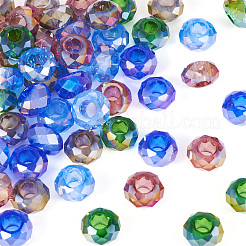 50Pcs 5 Colors Transparent Glass European Beads&nbsp;GPDL-TA0001-05