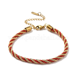 Twisted Nylon Cord Bracelets for Women&nbsp;BJEW-V007-01G-05